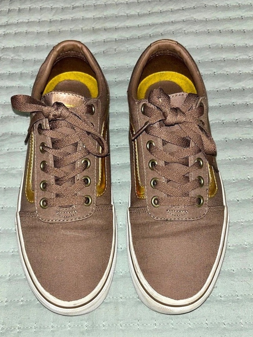 Vans Women’s Ward Holographic Sidestripe Low-Top Sneakers - Mocha Brown - W9